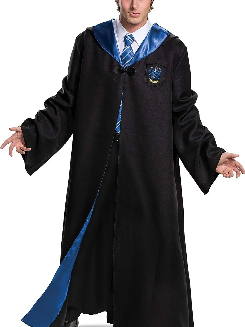Wizarding World Harry Potter Kids XL 14 16 Black Hooded Wizard Cape RAVENCLAW